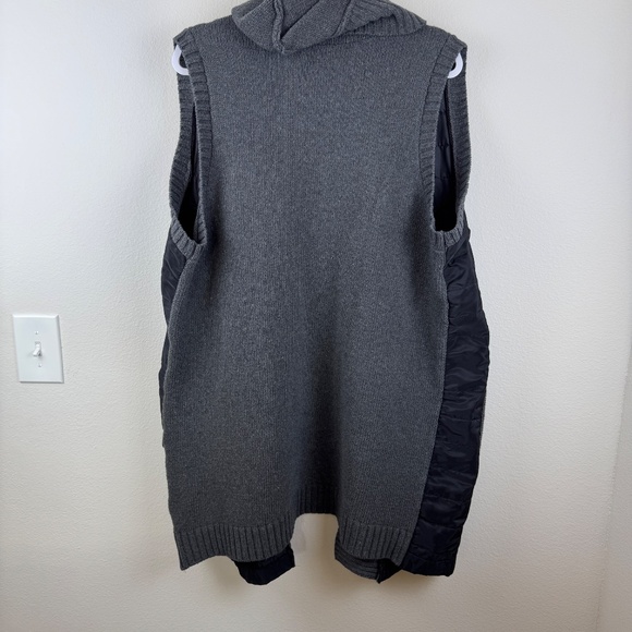 THROUGH THE COUNTRY DOOR Black Gray Long Sweater Jacket Vest with Hood / Plus 2X - Picture 9 of 11